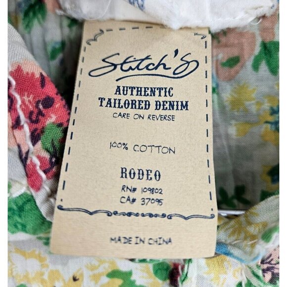 New Stitch's Floral Western Shirt Womens M Snap Front The Rodeo Cotton - Picture 5 of 7